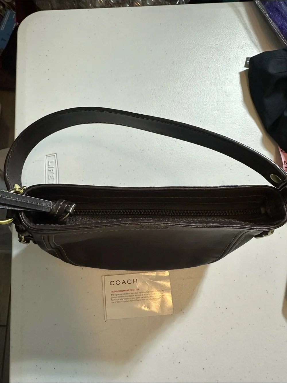 COACH Zoe Y2K Vintage Small Mini Hobo Shoulder Bag Purse Brown Leather